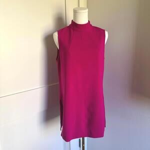 🦃 Trina Turk Mini Dress Tunic Shift Mock Neck Magenta‎